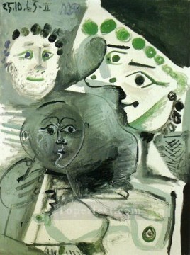 パブロ・ピカソ Painting - 男と母と子 II 1965年 パブロ・ピカソ